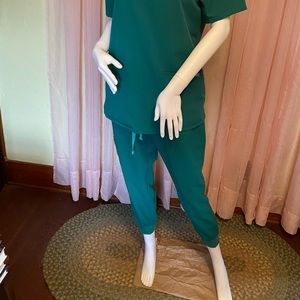 FIGS Women Hunter Green Large Petite Joggers.